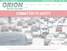Tablet Screenshot of orionautoglass.com